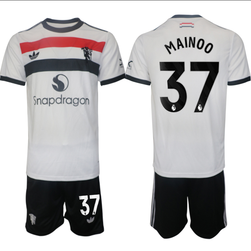 Men 2024-2025 Club Manchester United away white #37 Soccer Jersey->manchester united jersey->Soccer Club Jersey